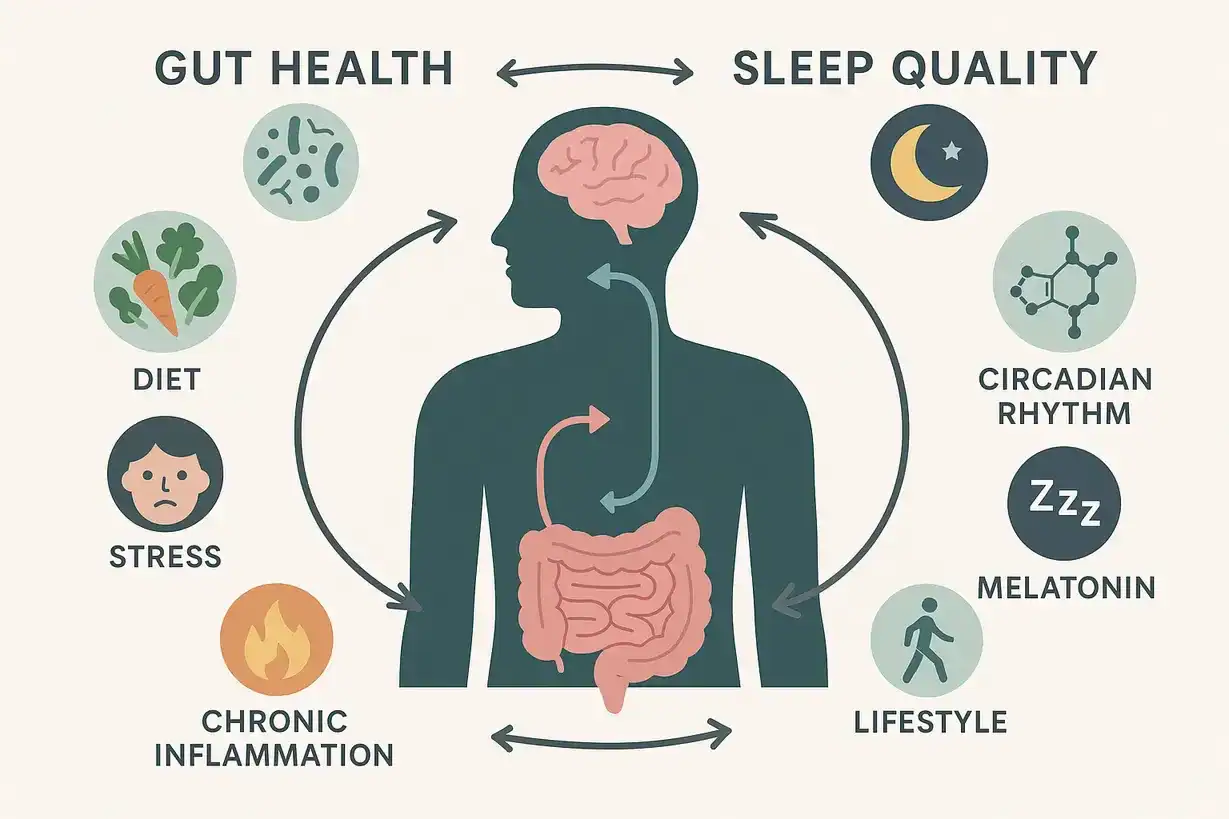 sleep and gut health infographic